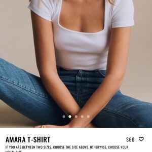 Sezane White Ribbed Scoop-Neck Tee